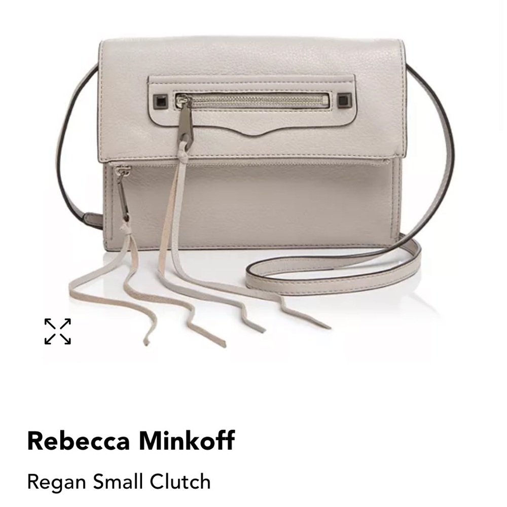Rebecca Minkoff Regan Moto Clutch, grey leather
